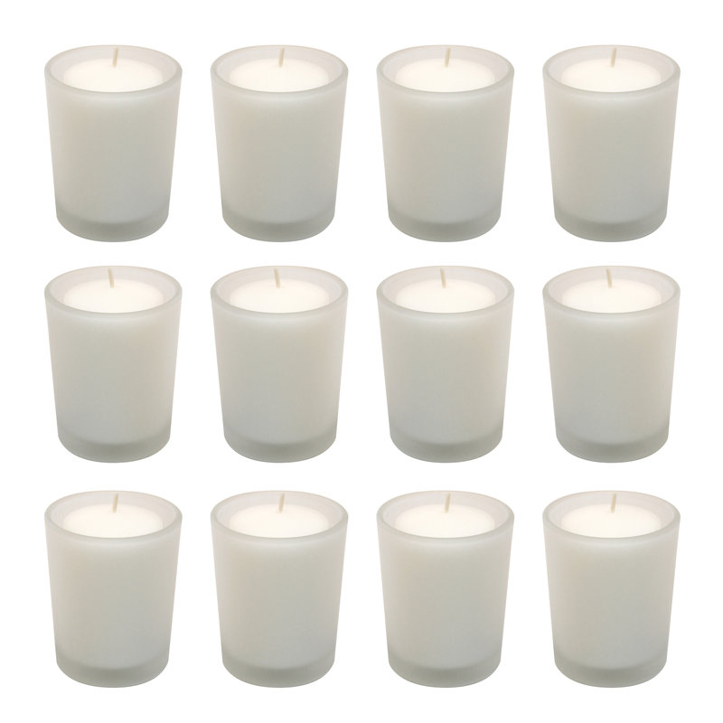 Votive Candles in Clear Glass Holders - 12 Count, Frosted