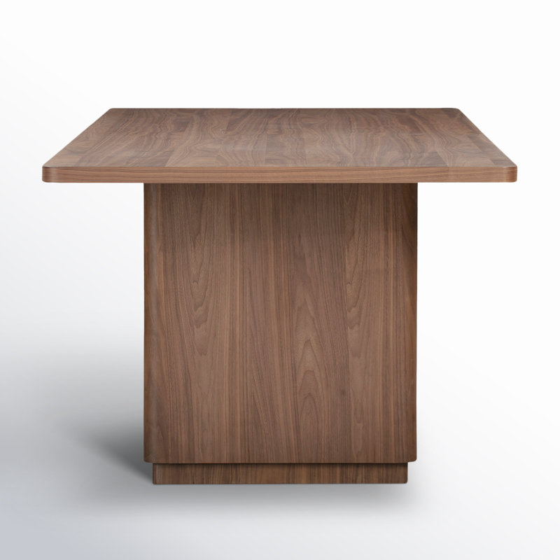 Round Off 88'' Solid Wood Dining Table, Walnut