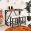 Ensemble de table et de chaises de style campagnard 3 pièces de 47,20 pouces avec port USB et tabourets rembourrés-635626624