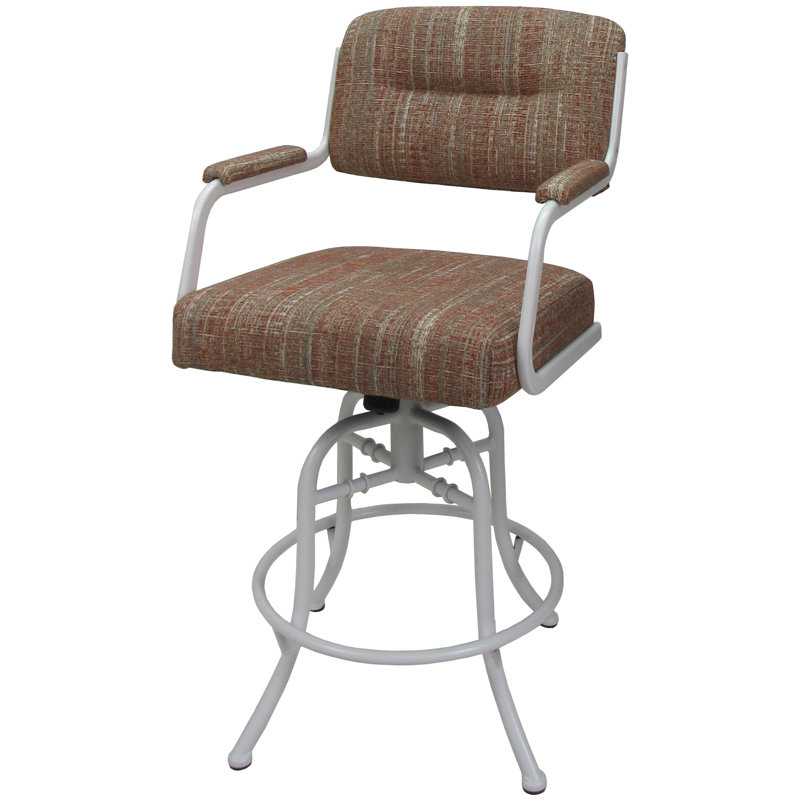 Tabouret de bar pivotant 30 po Jomiah, Blanc, Rouge