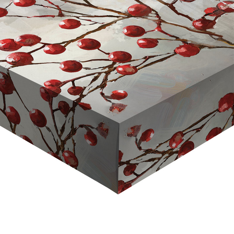 Winterberries by Studio Arts Canvas Wall Art Print, 25" H x 48" W x 1.5" D