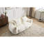 Fauteuil à billes ultra doux et moelleux pour adultes, couleur blanche, chaise longue d'intérieur surdimensionnée avec coussins, aucun assemblage requis, fauteuil de chasse, assemblage, support durable