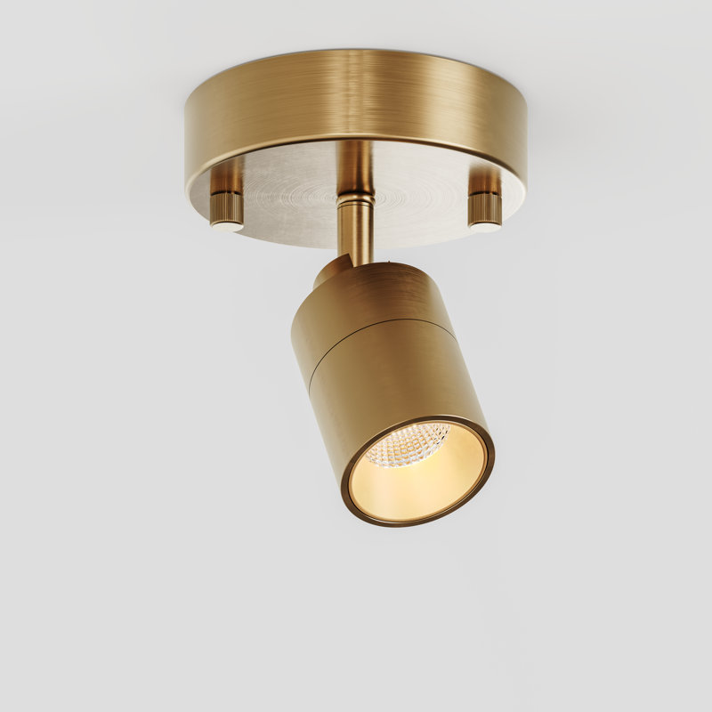  1 - Light 4.7'' Simple Cylinder LED Directional and Spotlight, Brass