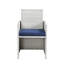 9 pièces en tissu bleu et bistro - 4 chaises, repose-pieds, bleu, tissu, salle à manger