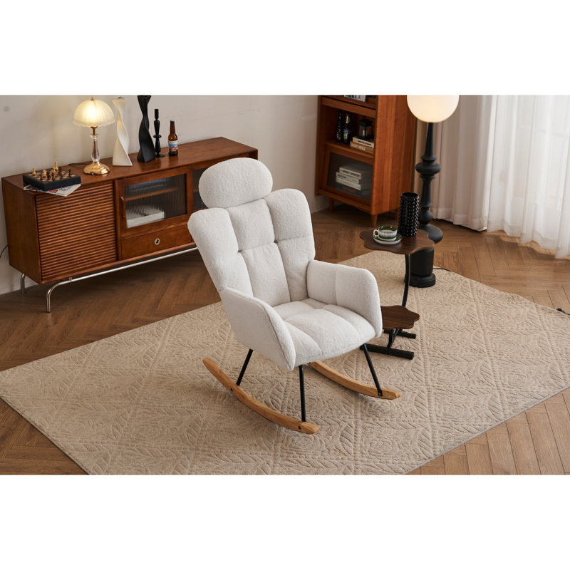 Fauteuil oscillant rembourré en tissu 055-Teddy