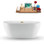 Baignoire de trempage autoportante 59 "avec drain et plateau en bambou 59" Streamline