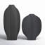 Ceramic Textured Decorative Vase Set-71134088-71134087