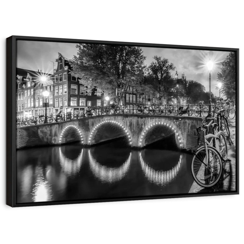 «Modern View Amsterdam Wall Art», H 17 po x l 25 po