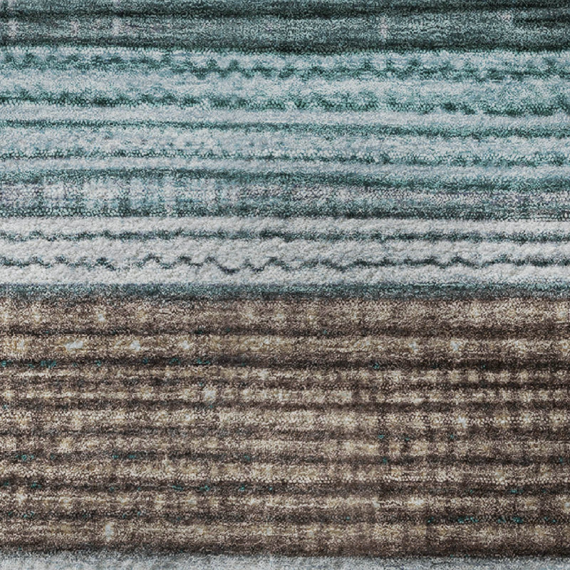 Premium Machine Washable Crestover AMF1873 Stripes Rug, Round 8'