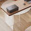 Bureau en coin brun en bois massif en forme de L-108349346-108349344