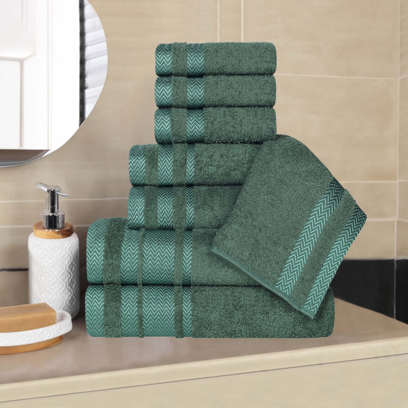 Ensemble de serviettes de bain 8 pièces Geona, Vert forêt