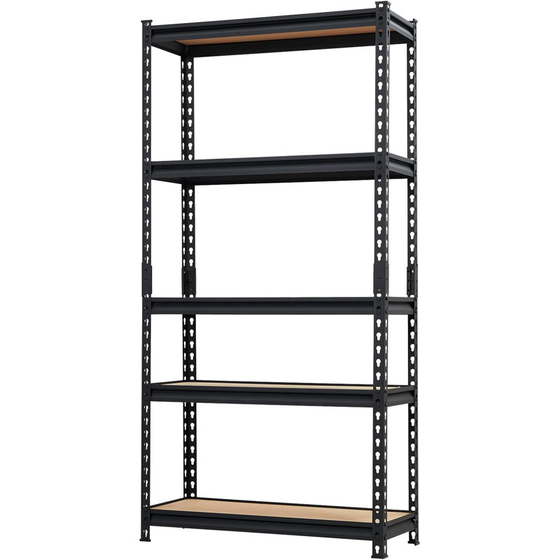 Étagère de rangement robuste à 5 niveaux en métal, support de garage réglable, 60 po x 30 po x 12 po