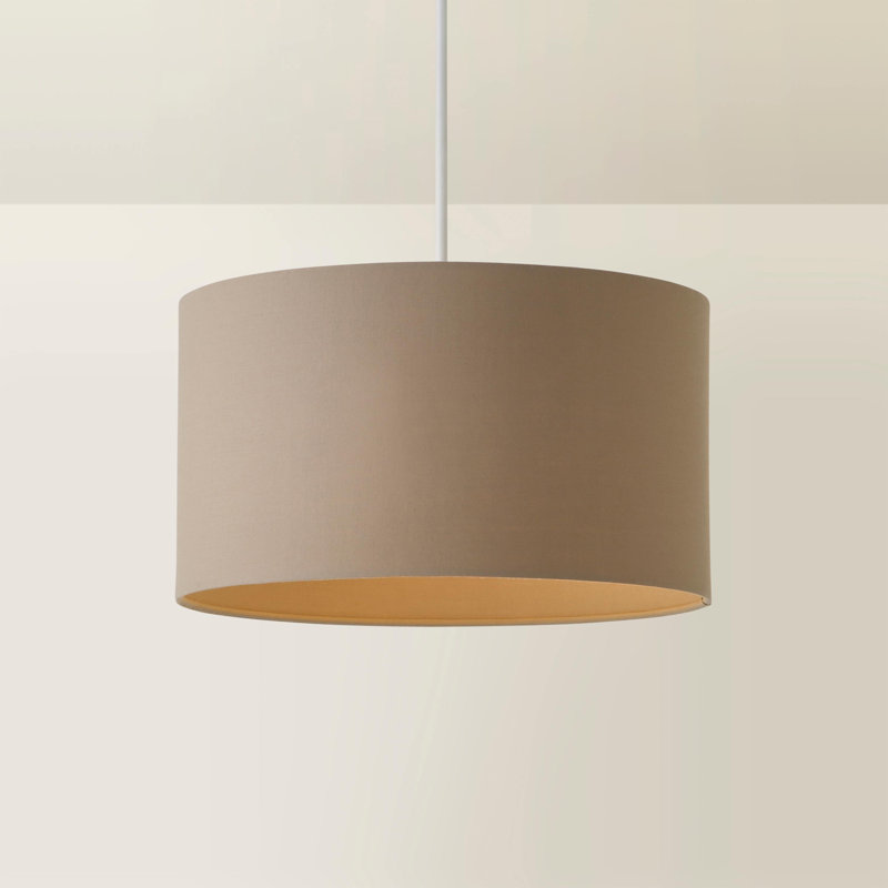 Blended Fabric Drum Lamp Shade ( Slip-On ), 20cm H x 35cm W x 35cm D, Beige