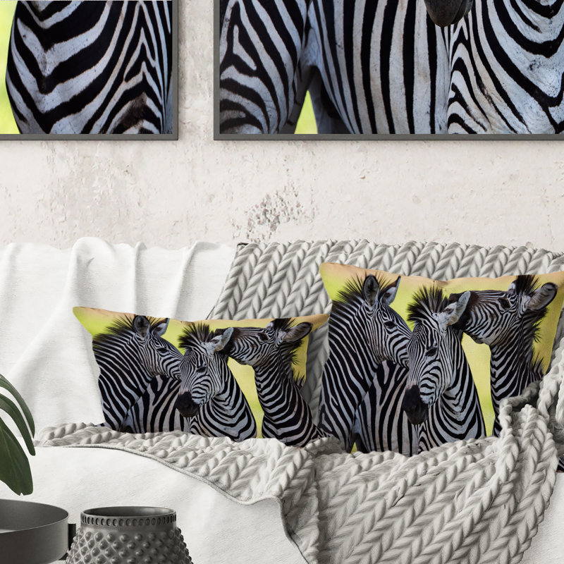 Coussin décoratif à imprimé traditionnel Zebras