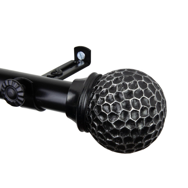 Tringle à rideaux Celio, 3/4 po de diamètre, Noir, 48" – 84"