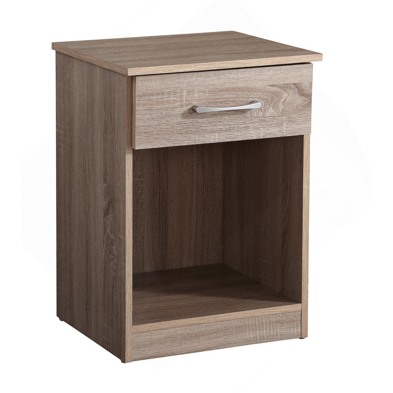 Table de chevet avec un tiroir, Chêne
