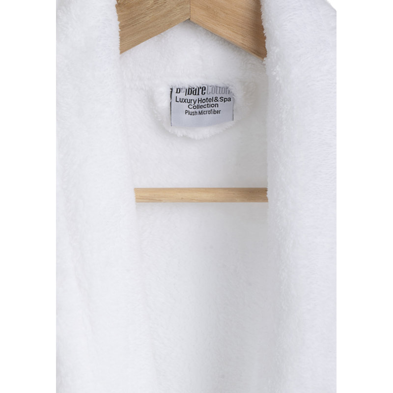 Peignoir en molleton avec poches pour enfants Lovett, Blanc, TG