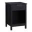 Table de chevet avec tiroir, table de bout à 3 niveaux avec tiroir de rangement et tablette, table de chevet moderne pour chambre à coucher, salon - noir rétro