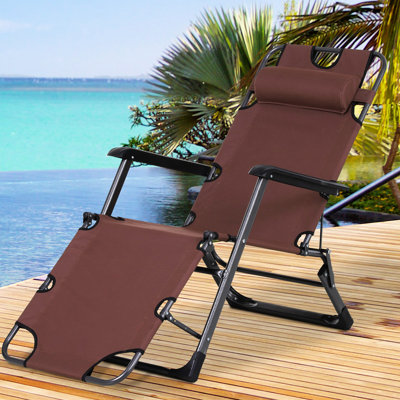 21 chaises de plage pliantes avec coussins et poches, réglables pour le patio, la pelouse, la piscine, la terrasse, l'extérieur, la chaise de piscine brune, la poche de bronzage. Pour la plage, la terrasse. Brun. Conception compacte et pliable,
