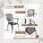 Black Cast Aluminum 3-Piece Bistro Set, Outdoor Patio Table with Umbrella Hole for Balcony