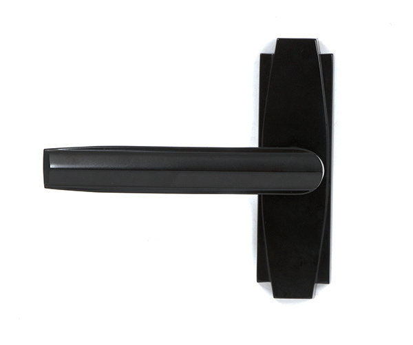 Art Deco Interior Mortise Door Handle, Aged Bronze