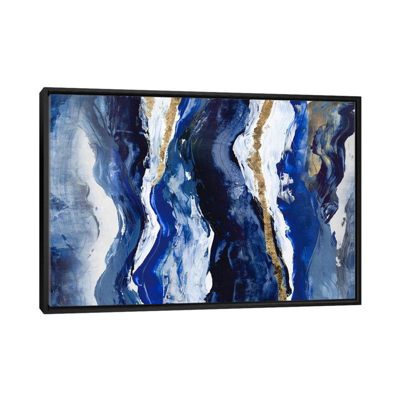 Effectus II, Bleu, H 18 po x l 26 po, Toile à cadre flottant noir