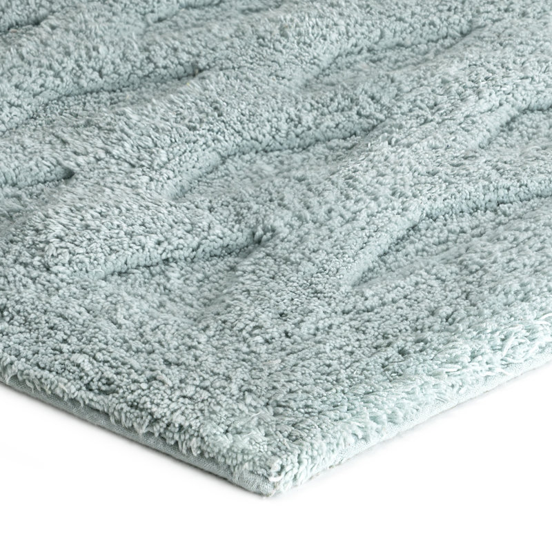 Raul 100% Cotton Bath Mat, Blue, 21" W x 34" L
