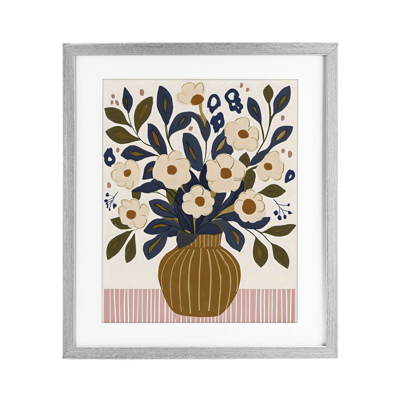 Vase Boho, 21 x 17, Farmhouse Grey Under Glass Framed