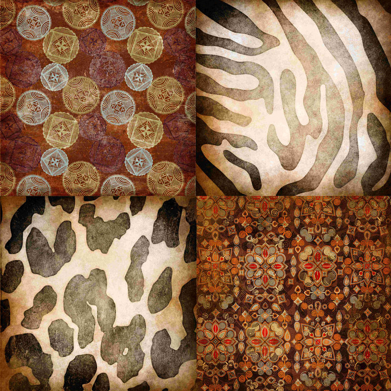 Motif animalier, impression sur toile tendue, H 12 po x l 12 po