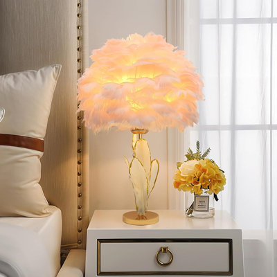 Pink Feather Lamp