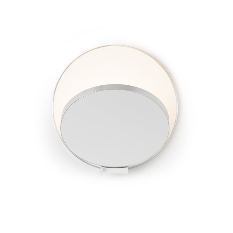 Gravy LED Flush Mounted Sconce, Chrome/Matte White