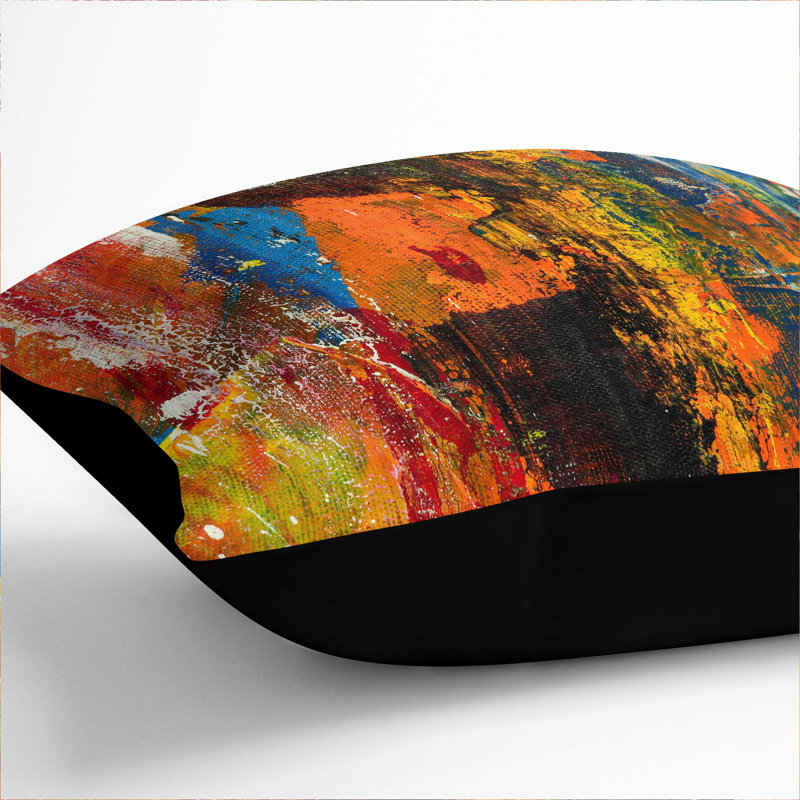 Abstract Square Cushion, Black, 55 x 55 cm