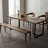 Brown Rectangular Solid with Carbon Steel Dining Table For Dining Room/Kitchen-1066304601