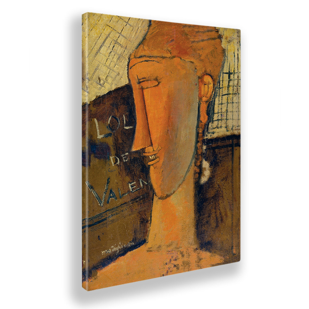 Gerahmtes Leinwandbild Lola de Valence von Amedeo Modigliani