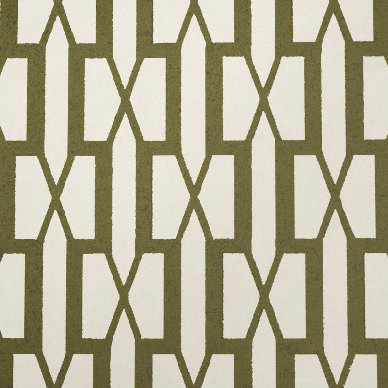 Schumacher X Veere Grenney Belvedere Wallpaper, Olive