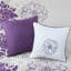 Ensemble de literie pour lit double / grand avec courtepointe en coton mauve et coussins à rabat 6 pièces