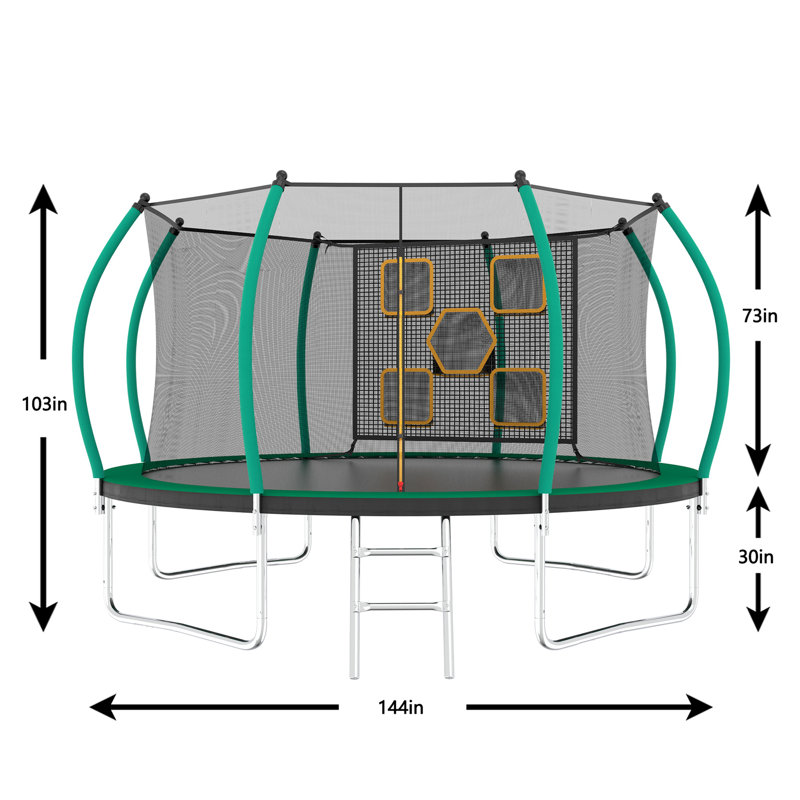 Trampoline pour enfants, Noir/vert