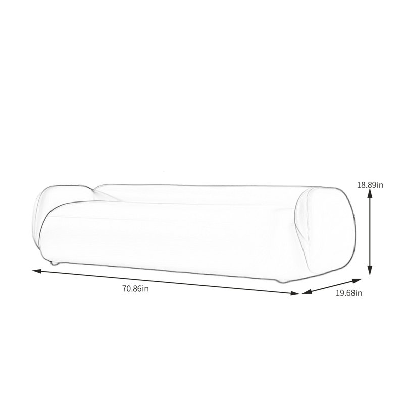 Banc rembourré en cuir Modern Minimalist, H 18,89 po x l 70,86 po x P 19,68 po, Brun