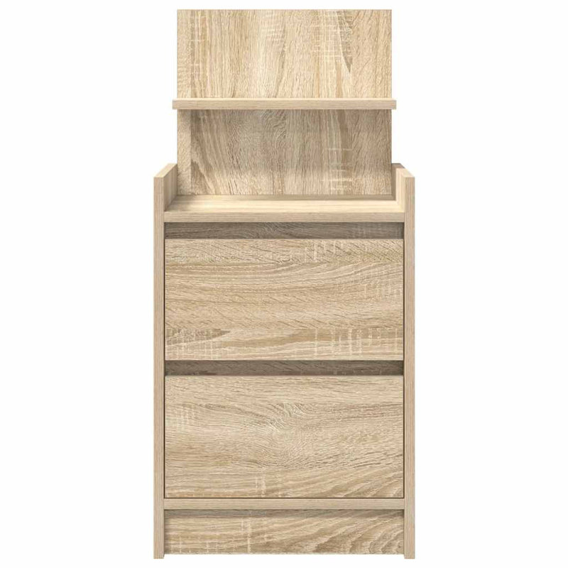 Bedside Cabinets With 2 Drawers 2 Pcs 38X34x80 Cm, Sonoma Oak, 2