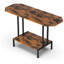 Table d'appoint pour entrée industrielle avec tablette de rangement, table de bout étroite pour le salon, brun rustique et noir