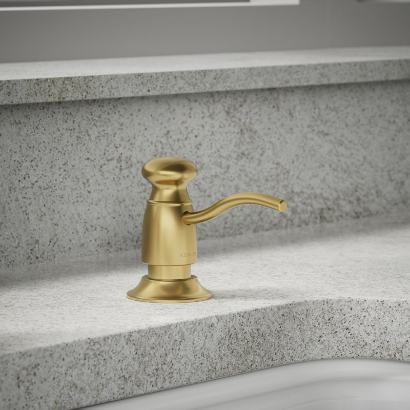 Traditional Soap & Lotion Dispenser, Vibrant Brushed Moderne Brass