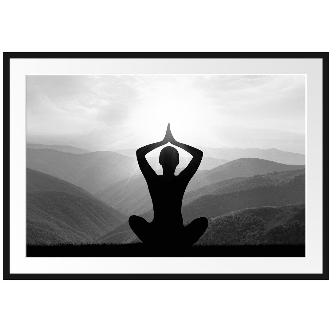 Yoga und Meditation Gerahmter Fotokunstdruck Poster