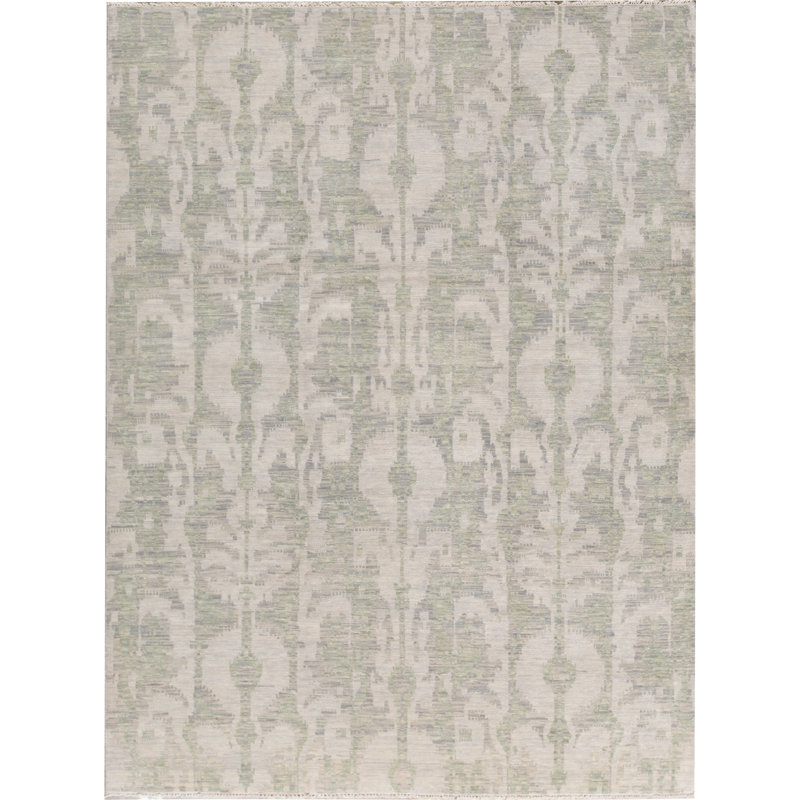 Tapis gris de haute qualité noué à la main