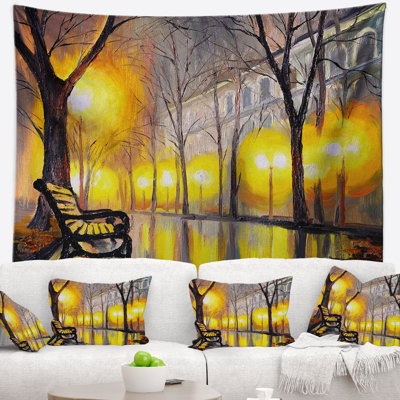 Paysage vide tapisserie de rue d'automne