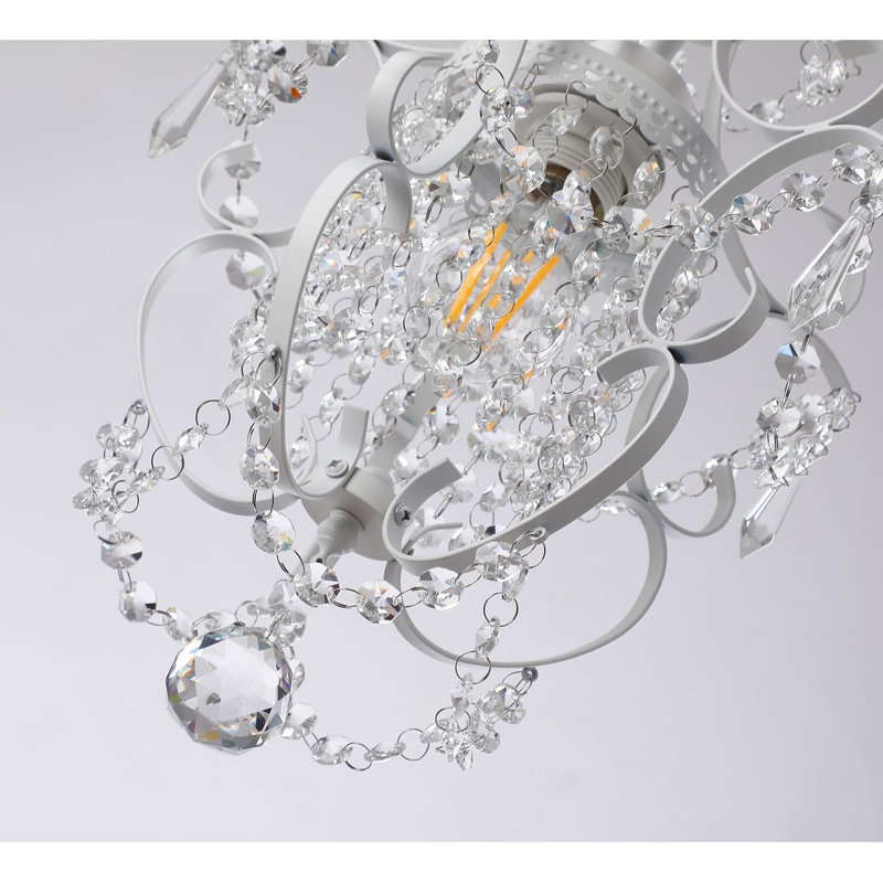 Mini Crystal Plug-In Chandelier With Adjustable Hanging Cord And On/Off Switch For Bedroom, Bathroom, And Living Room