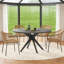 Table de salle à manger 47,2 "en bois massif pour 4 à 6 personnes avec base piédestal entrecroisée-869833111-869833105