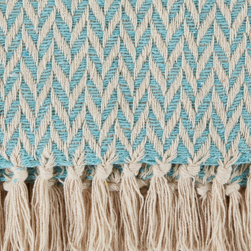 Jeté 100% coton , Aqua