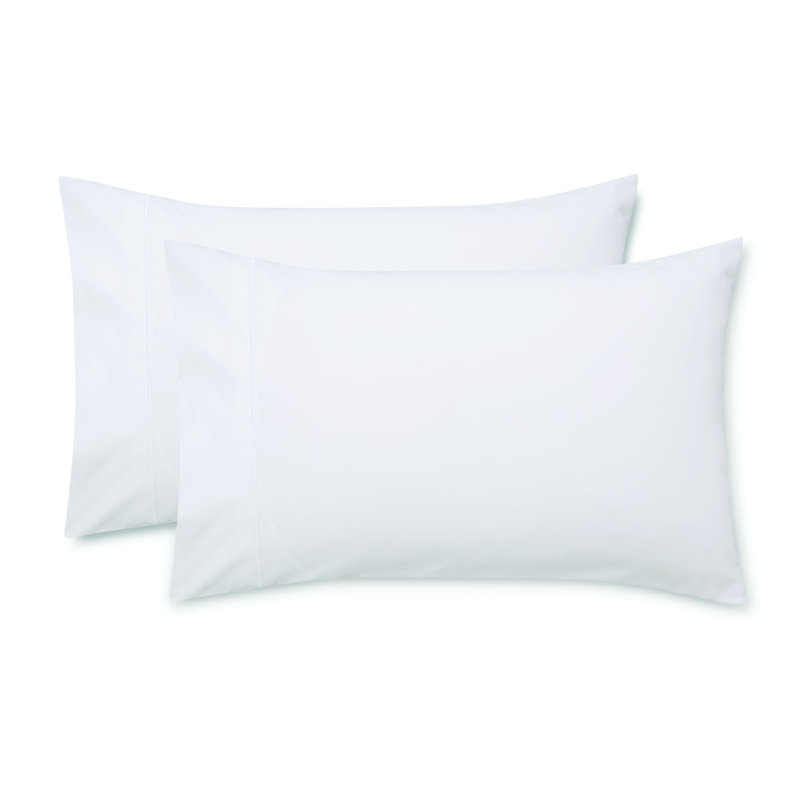 Luxury 800 Thread Count 100% Cotton Standard Pillowcase Pair, White