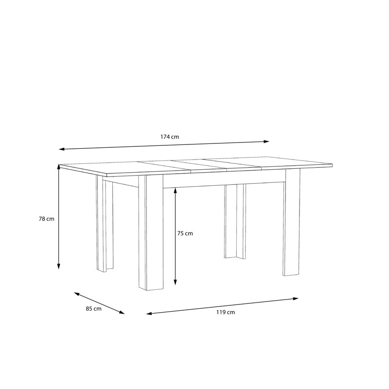 Table de salle à manger extensible Nacula