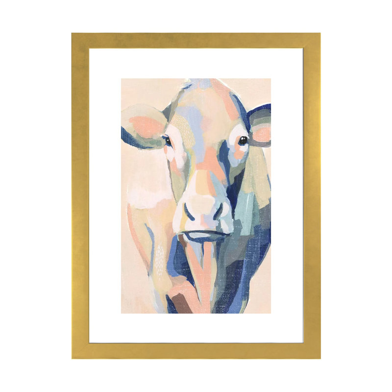 « Hertford Holstein II » par Grace Popp-reproduction d’art, H 24 po x l 16 po x P 1 po, Papier encadré doré, Blanc